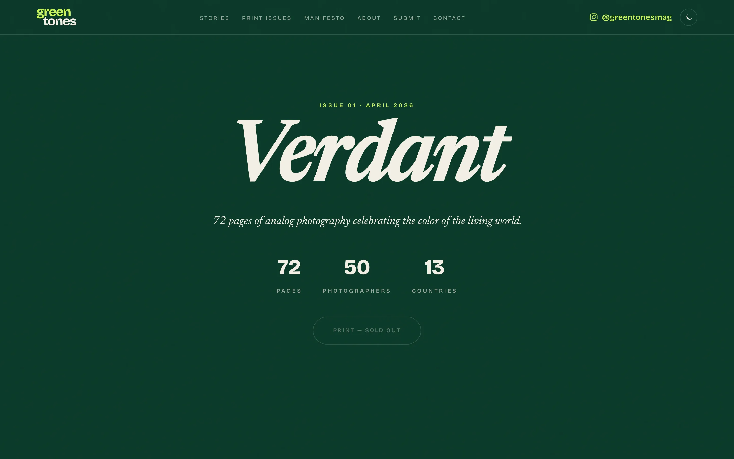 The print issue page